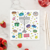 Hanukkah Muster White Serviette (Beispiel)
