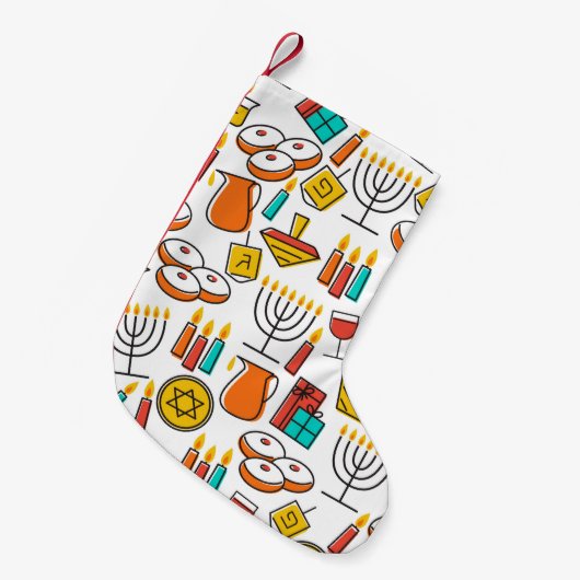 Hanukkah nahtloses Muster. Jewish Holiday Hanukkah Kleiner Weihnachtsstrumpf (Vorderansicht (hängend))