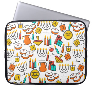 Hanukkah nahtloses Muster. Jewish Holiday Hanukkah Laptopschutzhülle