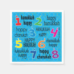 Hanukkah Napkin personalisieren "Hanukkah Happy/Bl Serviette