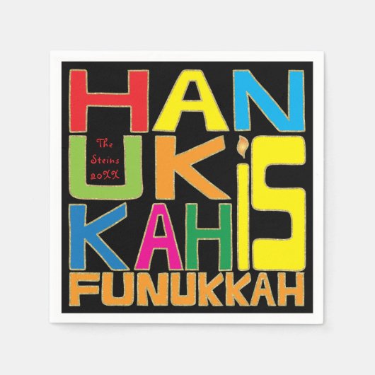 Hanukkah Napkin personalisieren "Hanukkah ist Funu Serviette (Vorderseite)