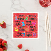 Hanukkah Napkin Personalize "8 Crazy Nights / Red Serviette (Beispiel)