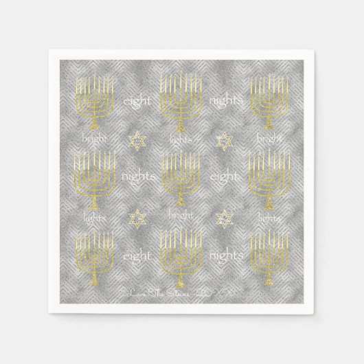 Hanukkah Napkin personalize "Elegant Menorahs" Serviette (Vorderseite)