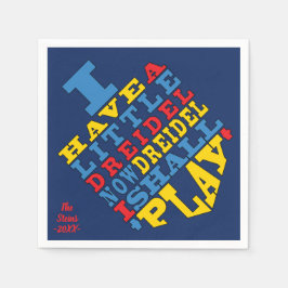 Hanukkah Napkins Personalize "Dreidel Spin" Serviette