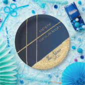 Hanukkah Navy und Gold Paper Teller (Party)