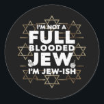 Hanukkah nicht vollständig blutrünstige jüdische C Runder Aufkleber<br><div class="desc">Hanukkah nicht vollständig blutrünstige jüdische Chanukah</div>