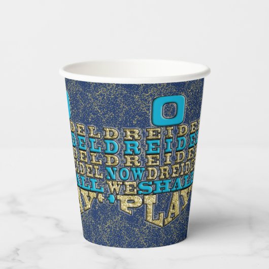 Hanukkah ODreidel 8 oz. Pappbecher (Rückseite)