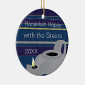 Hanukkah "Oil Lamp/Gold" Circle Ornament (Rechts)