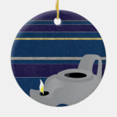 Hanukkah "Oil Lamp/Gold" Circle Ornament (Hinten)