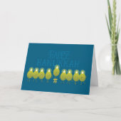 Hanukkah Olive Menorah | Aquamarines blaues Firmen Karte (Vorderseite)