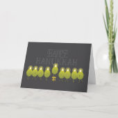Hanukkah Olive Menorah | Dunkelgraues Firmenlogo Karte (Vorderseite)