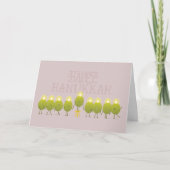Hanukkah Olive Menorah | Mauve Corporate Logo Karte (Vorderseite)