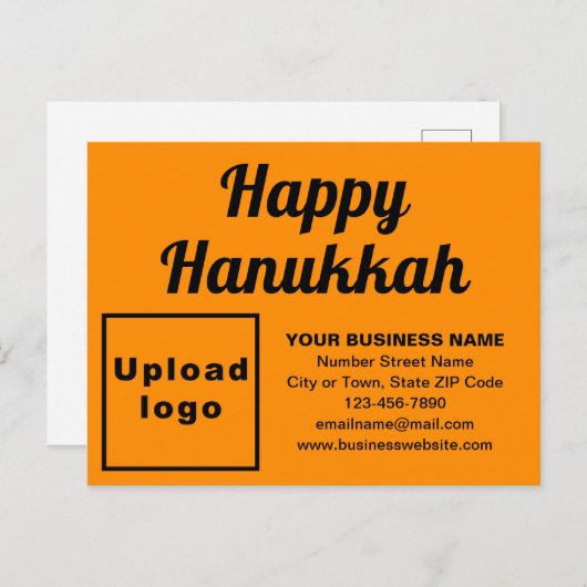 Hanukkah Orange Color Holiday Postkarte (Vorne/Hinten)