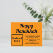 Hanukkah Orange Color Holiday Postkarte (Stehend Vorderseite)