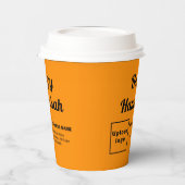 Hanukkah Orange Color Paper Cup Pappbecher (Links)
