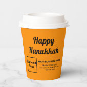 Hanukkah Orange Color Paper Cup Pappbecher (Rückseite)