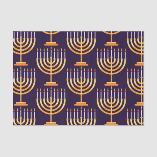 Hanukkah Packpapier menorah glücklichen Urlaub Seidenpapier (Vorderseite)