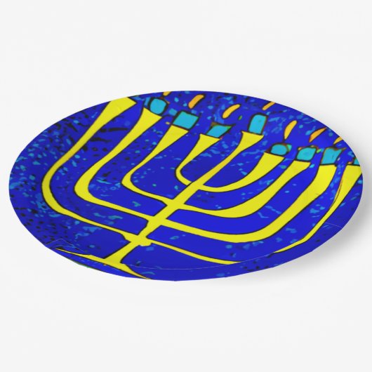 Hanukkah Pappteller (Schrägansicht)