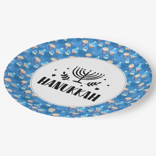 Hanukkah Pappteller (Schrägansicht)