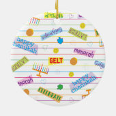Hanukkah "Party Chanukah" Circle Ornament (Hinten)