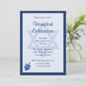 Hanukkah-Party Einladung (Stehend Vorderseite)