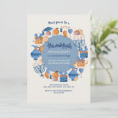 Hanukkah-Party Einladung (Stehend Vorderseite)