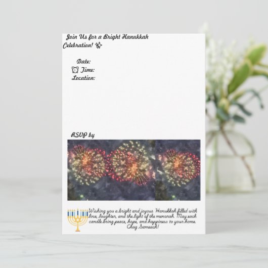 Hanukkah Party Einladung (Stehend Vorderseite)