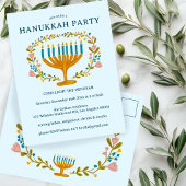 HANUKKAH Party Einladung Blumenkranz CUSTOM Postkarte