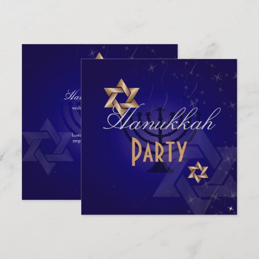 Hanukkah-Party Einladungen (Vorne/Hinten)