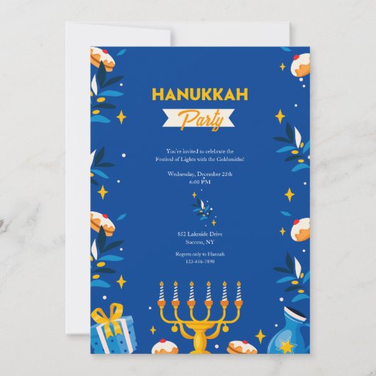 Hanukkah-Party Einladungen (Vorderseite)