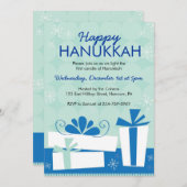 Hanukkah Party Einladungen mit Geschenken (Vorne/Hinten)