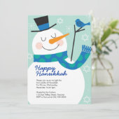 Hanukkah-Party Einladungen mit Snowman (Stehend Vorderseite)