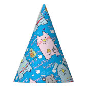 Hanukkah Party Hat "Hund, Katze, Maus und Vogel" Partyhütchen (Links)