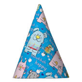Hanukkah Party Hat "Hund, Katze, Maus und Vogel" Partyhütchen (Rechts)