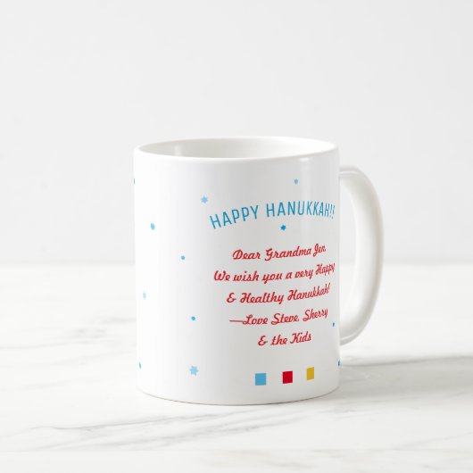 Hanukkah Party Liebe Light Latches Personalisiert Kaffeetasse (VorderseiteRechts)