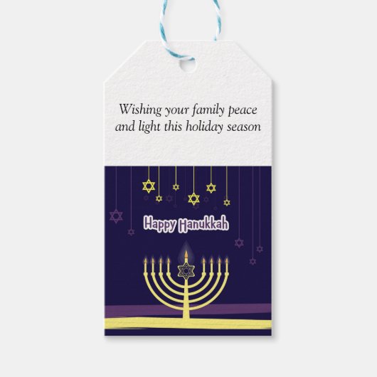 Hanukkah Party liefert Geschenkmarken Geschenkanhänger (Vorderseite)