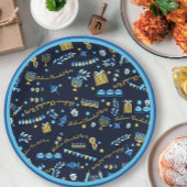 Hanukkah Party personalisieren Menorah Dreidel Pappteller