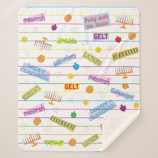 Hanukkah Party Sherpa Blanket/Mittel Sherpadecke (Vorderseite)