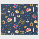 Hanukkah Pattern Hannukkah jüdisches Geschenk Nied Geschenkpapier (Flach)