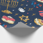 Hanukkah Pattern Hannukkah jüdisches Geschenk Nied Geschenkpapier (Ecke)