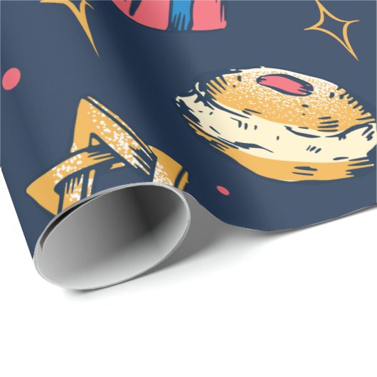 Hanukkah Pattern Hannukkah jüdisches Geschenk Nied Geschenkpapier (Rolleneckpunkt)