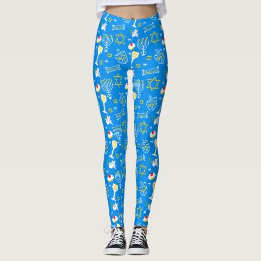 Hanukkah Pattern Leggings (Vorderseite)