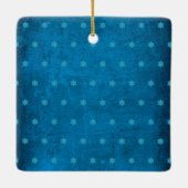 Hanukkah Peace Liebe Light, Gelbe Menorah Keepake Keramikornament (Rückseite)