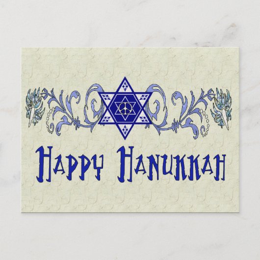 Hanukkah Peace Star Feiertagspostkarte (Vorderseite)