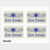 Hanukkah Peace Star Rechteckiger Aufkleber (Blatt)