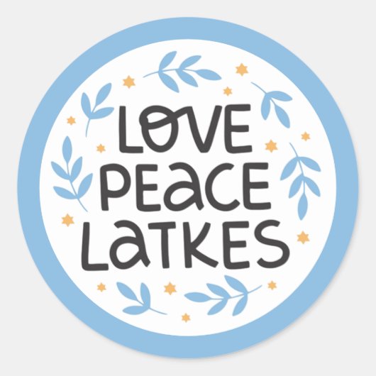 Hanukkah Peace und Latkes Sticker (Vorderseite)