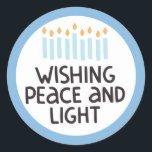Hanukkah Peace und Light Sticker<br><div class="desc">Hanukkah Design.</div>