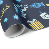Hanukkah Personalisiert Menorah Dreidel  Geschenkpapier (Rolleneckpunkt)
