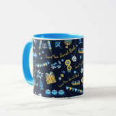 Hanukkah Personalisiert Menorah Dreidel Tasse (Vorderseite Links)