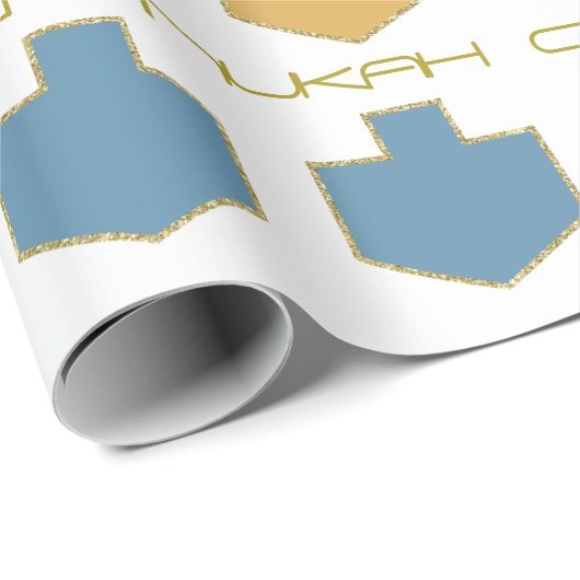 Hanukkah personalize Giftwrap "Dreidel Palette" Geschenkpapier (Rolleneckpunkt)